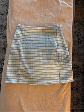 Brandy Classic Plaid Mini Skirt - Green And White Plaid